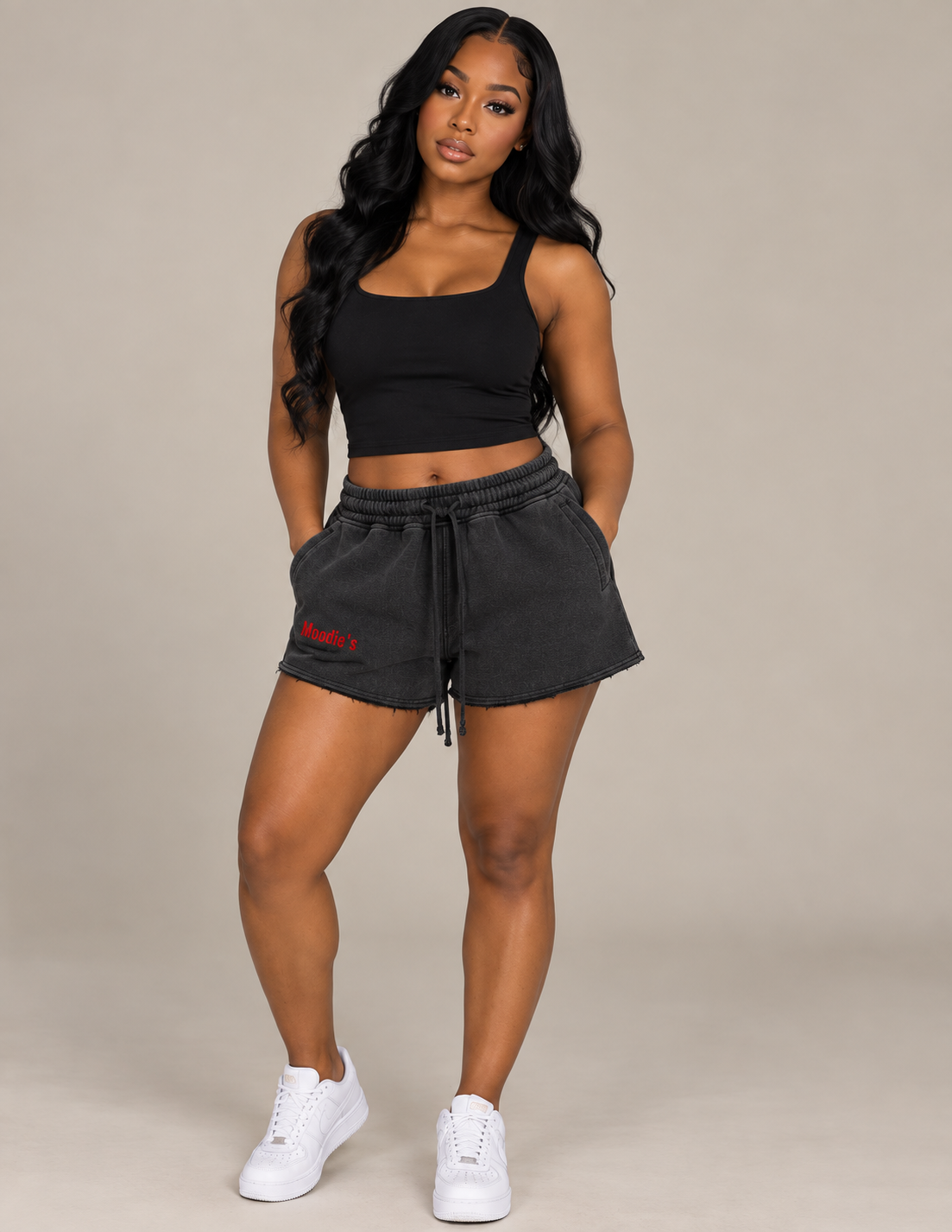 Signature Cotton Raw Edge Shorts.