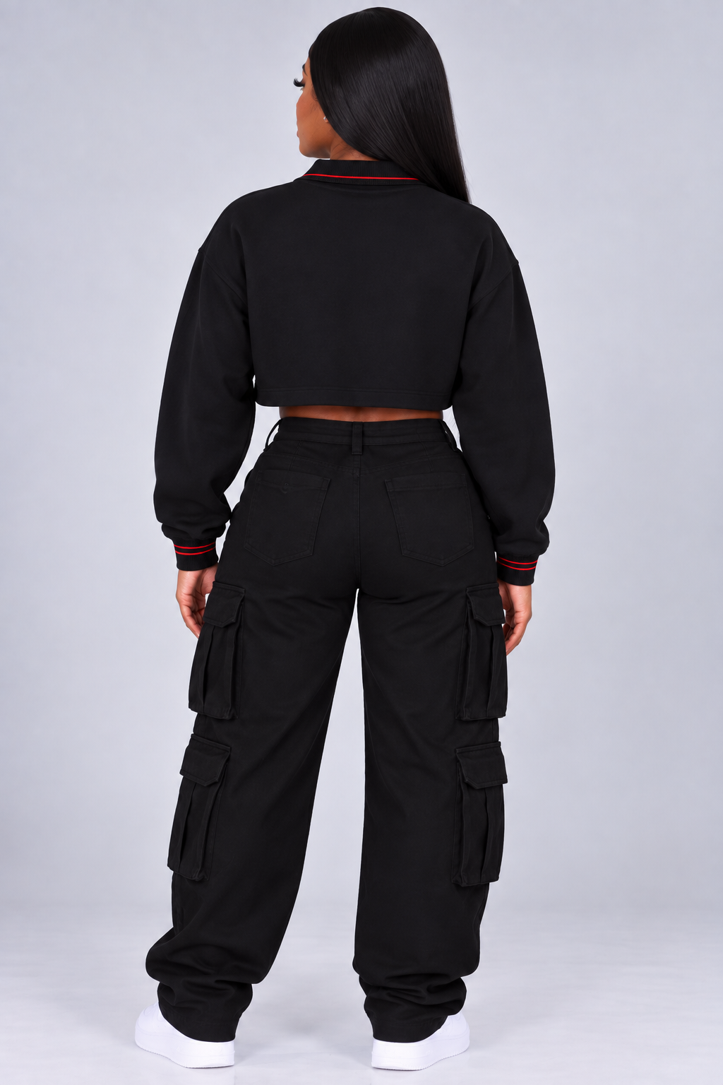 Signature Cotton Crop Collared Sweatshirt