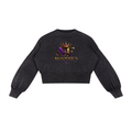 Signature Cotton Balloon Sleeve Cropped Sweater