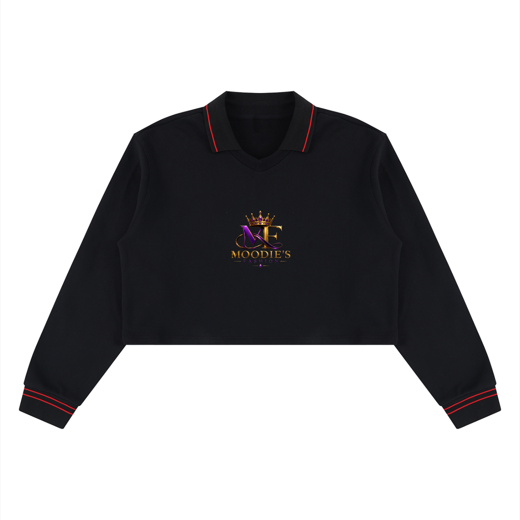 Signature Cotton Crop Collared Sweatshirt